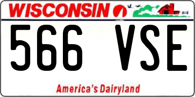 WI license plate 566VSE