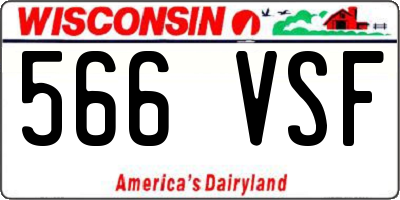 WI license plate 566VSF