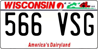 WI license plate 566VSG