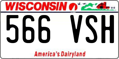 WI license plate 566VSH