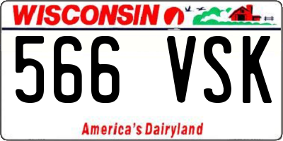 WI license plate 566VSK