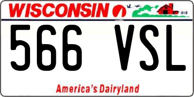WI license plate 566VSL