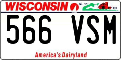 WI license plate 566VSM