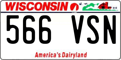 WI license plate 566VSN