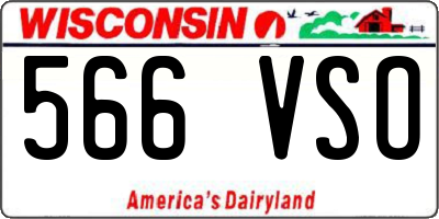 WI license plate 566VSO