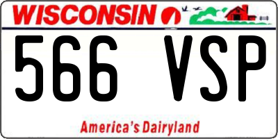 WI license plate 566VSP