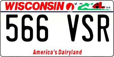 WI license plate 566VSR