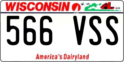 WI license plate 566VSS