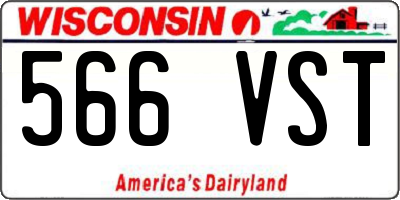 WI license plate 566VST