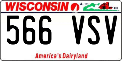 WI license plate 566VSV