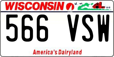 WI license plate 566VSW