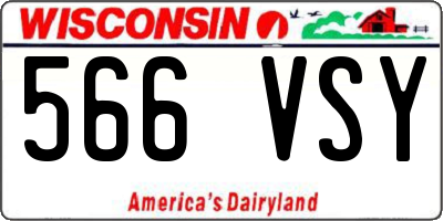 WI license plate 566VSY