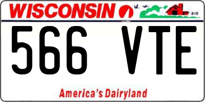 WI license plate 566VTE
