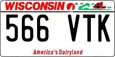 WI license plate 566VTK
