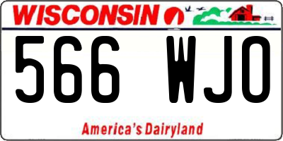 WI license plate 566WJO