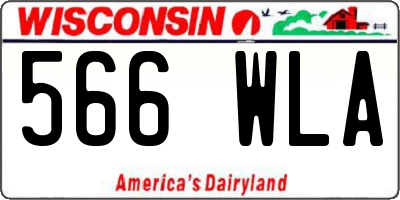 WI license plate 566WLA