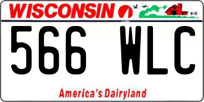 WI license plate 566WLC