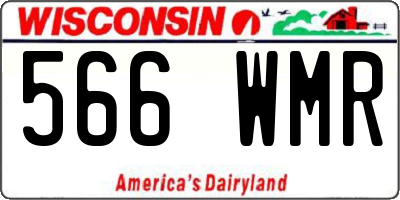 WI license plate 566WMR