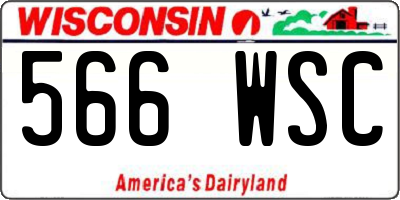 WI license plate 566WSC