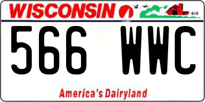 WI license plate 566WWC