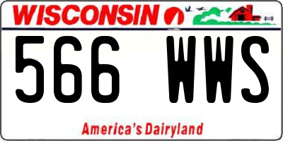 WI license plate 566WWS