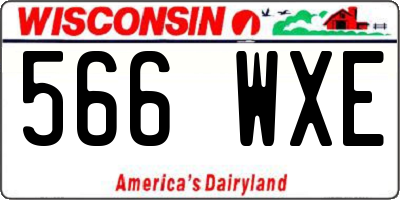 WI license plate 566WXE