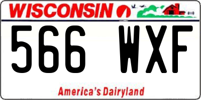 WI license plate 566WXF
