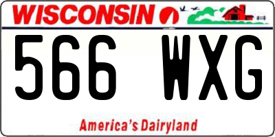 WI license plate 566WXG
