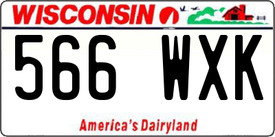 WI license plate 566WXK