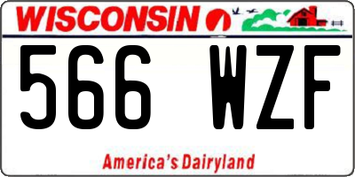 WI license plate 566WZF
