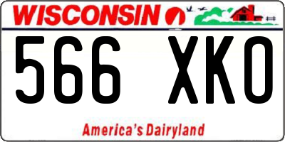 WI license plate 566XKO