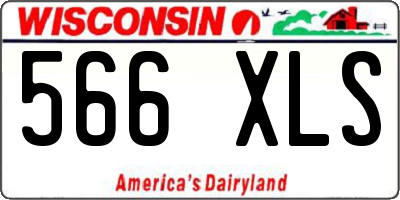 WI license plate 566XLS