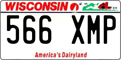 WI license plate 566XMP