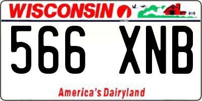 WI license plate 566XNB