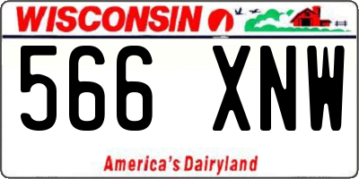 WI license plate 566XNW