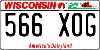 WI license plate 566XOG