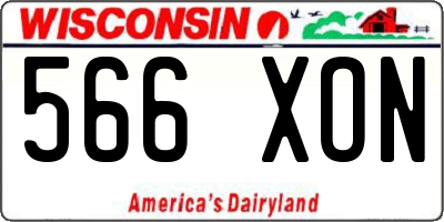 WI license plate 566XON