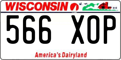 WI license plate 566XOP