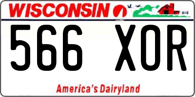 WI license plate 566XOR