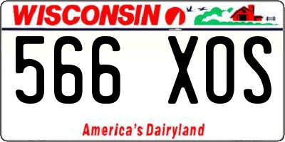 WI license plate 566XOS