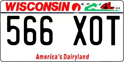 WI license plate 566XOT