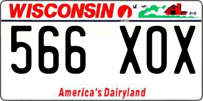 WI license plate 566XOX