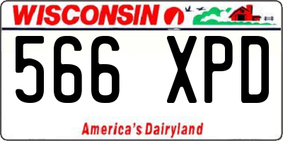 WI license plate 566XPD