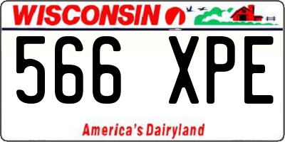 WI license plate 566XPE