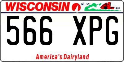 WI license plate 566XPG
