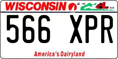 WI license plate 566XPR