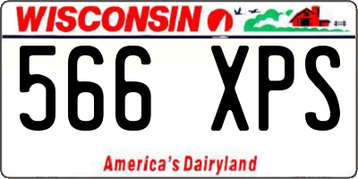 WI license plate 566XPS
