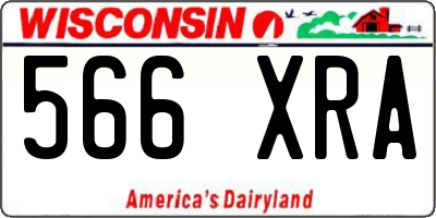 WI license plate 566XRA