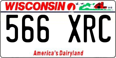 WI license plate 566XRC