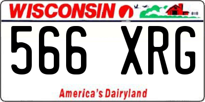 WI license plate 566XRG
